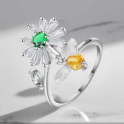 Bague Spinner Marguerite & Abeille