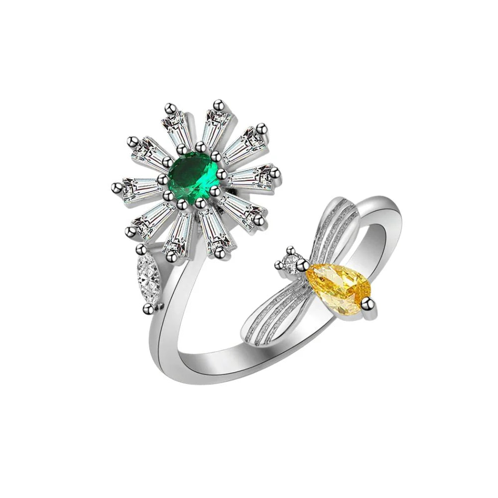Bague Spinner Marguerite & Abeille