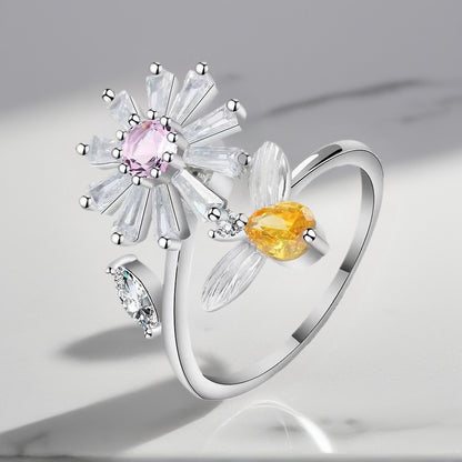 Bague Spinner Marguerite & Abeille